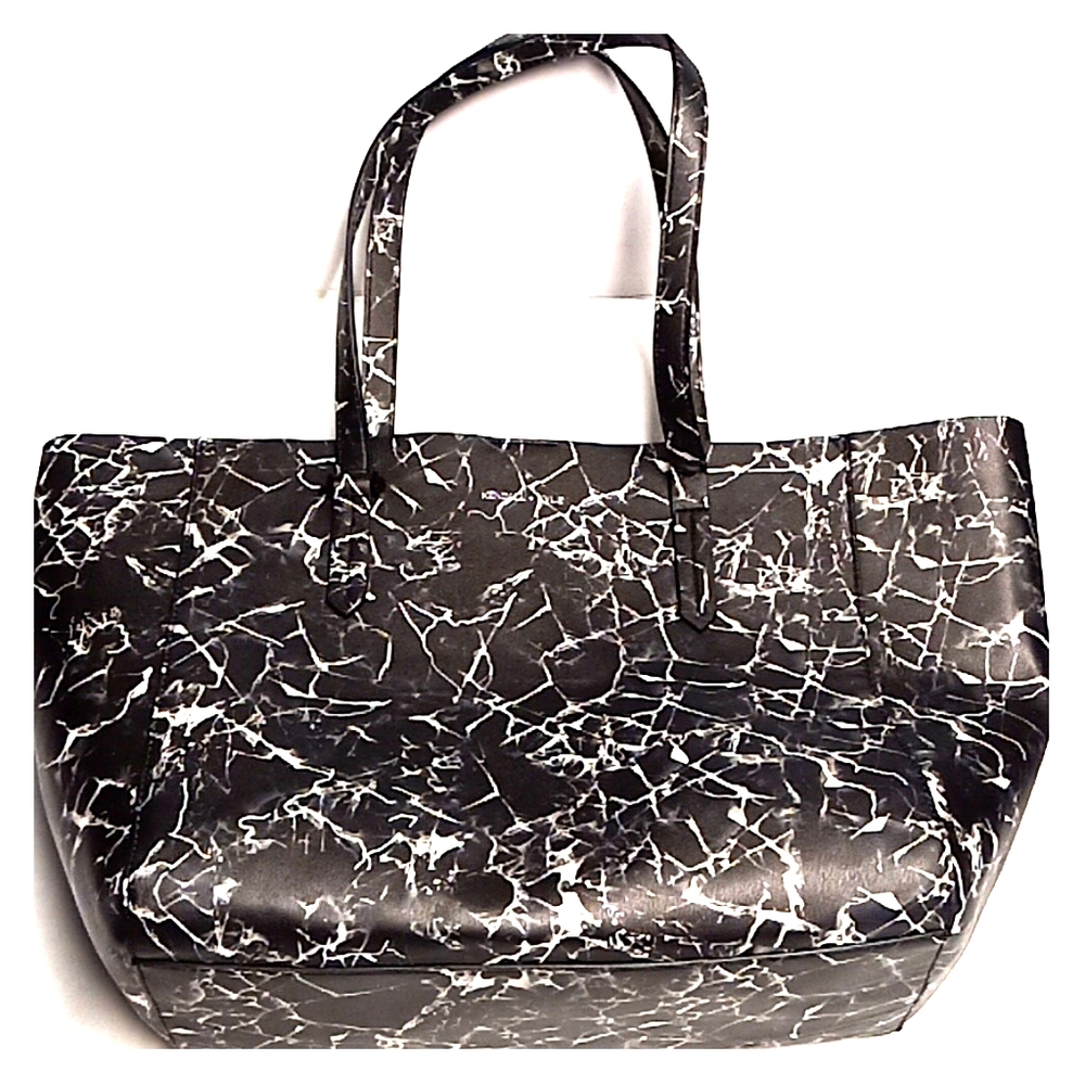 Kendall + Kylie LARGE Black Marbled Purse Tote